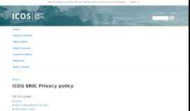 
							         ICOS ERIC Privacy policy | Carbon Portal								  
							    