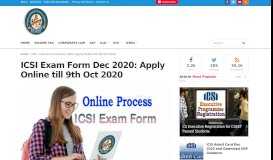 
							         ICSI Exam Form June 2019: Online Enrollment Process - AUBSP.com								  
							    
