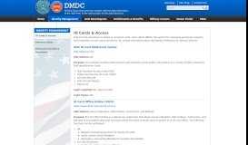 
							         ID Cards & Access - DMDC - Osd.mil								  
							    