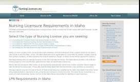 
							         ID - Idaho Nursing License Requirements								  
							    