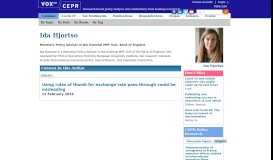 
							         Ida Hjortso | VOX, CEPR Policy Portal - Vox EU								  
							    