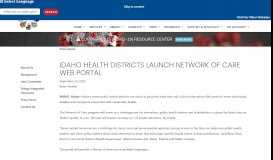 
							         Idaho Health Districts Launch Network of Care Web Portal Calaveras ...								  
							    