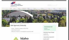 
							         Idaho Opportunity Scholarship | Idaho State Board of Education								  
							    