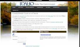 
							         Idaho State Tax Commission - Idaho Tax Payment Portal Login								  
							    