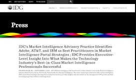 
							         IDC's Market Intelligence Advisory Practice Identifies Adobe, AT&T ...								  
							    