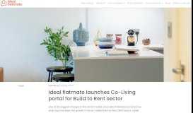 
							         Ideal Flatmate Launches Co-Living Portal for Build To Rent Sector								  
							    
