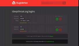 
							         ideepthroat.org passwords - BugMeNot								  
							    
