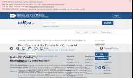 
							         Identification of the Epstein Barr Virus portal. - NCBI								  
							    