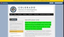 
							         Identification Unit | Colorado Bureau of Investigation								  
							    