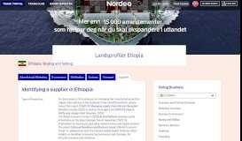 
							         Identifying a supplier in Ethiopia - Nordea Trade Portal								  
							    