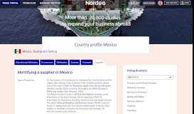 
							         Identifying a supplier in Mexico - Nordea Trade Portal								  
							    