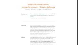 
							         Identity Authentication, accounts.sap.com ... - SAP Cloud Platform Status								  
							    