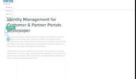 
							         Identity Management for Customer & Partner Portals Whitepaper | Okta								  
							    