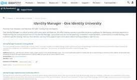 
							         Identity Manager - One Identity University - One Identity Support								  
							    