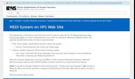 
							         IDHS: MEDI System on HFS Web Site - Illinois Department of Human ...								  
							    