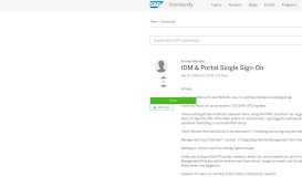 
							         IDM & Portal Single Sign-On - SAP Archive								  
							    