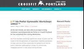 
							         ** Ido Portal Gymnastic Workshops added ** - CrossFit Portland								  
							    