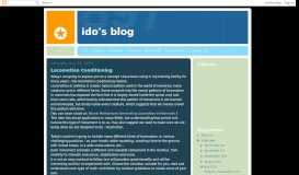
							         Ido's Blog: Locomotion Conditioning								  
							    