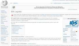 
							         IDS Logistik – Wikipedia								  
							    