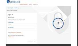
							         IDShield - Sign In								  
							    