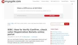 
							         IEBC: How to Verify Confirm, check voter Registration Details online ...								  
							    
