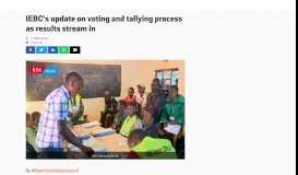 
							         IEBC's update on voting and tallying process as results stream in - SDE								  
							    