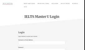 
							         IELTS Master U Login | IELTS Master								  
							    