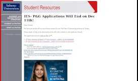 
							         IES- P&G Applications Will End on Dec 11th! - SU :: Student ...								  
							    