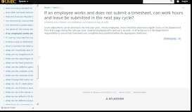 
							         If an employee works and does not submit a timesheet, can work ...								  
							    