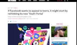 
							         If Facebook wants to appeal to teens, it might start by rethinking its ...								  
							    