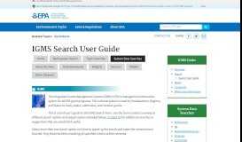 
							         IGMS Search User Guide | Envirofacts | US EPA								  
							    