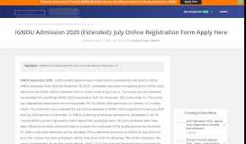
							         IGNOU Admission 2019 - Date Sheet, Application Form, Courses, Result								  
							    