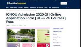 
							         IGNOU Online Admission 2019 | IGNOU Admission Status at ignou.ac.in								  
							    