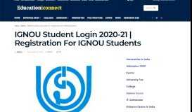 
							         IGNOU Student Login 2019 | Registration, Forgot Username & Password								  
							    