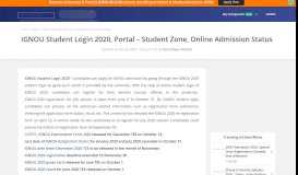 
							         IGNOU Student Login 2019, Student Zone - Username and Password								  
							    