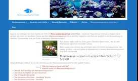 
							         Ihr Meerwasseraquarium Portal! - Meerwasseraquarium einrichten								  
							    