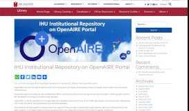 
							         IHU Institutional Repository on OpenAIRE Portal - LIBRARY								  
							    