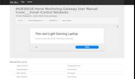 
							         IHUB3001B Home Monitoring Gateway User Manual Cover___Install ...								  
							    