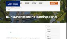 
							         IIEP launches online learning portal | Duke Center for International ...								  
							    
