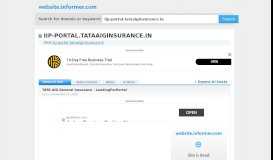 
							         iip-portal.tataaiginsurance.in at WI. TATA AIG General Insurance ...								  
							    