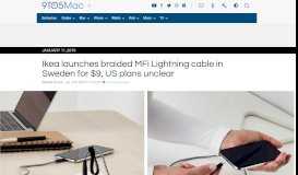 
							         Ikea launches braided MFi Lightning cable in Sweden for $9, US plans ...								  
							    