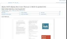 
							         iKydz S805 iKydz Box User Manual 2 How to guide12th								  
							    