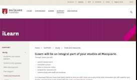 
							         iLearn - Macquarie University - Student Portal								  
							    