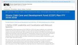 
							         Illinois Child Care and Development Fund (CCDF) Plan FFY ... - IDHS								  
							    