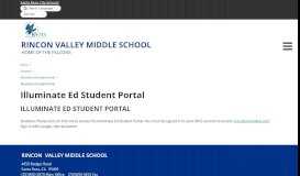 
							         Illuminate Ed Student Portal - Rincon Valley Middle School								  
							    