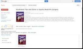 
							         Illustrated Tips and Tricks in Sports Medicine Surgery								  
							    