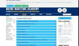 
							         I'm Admitted! What's Next? - Admissions - Maine Maritime Academy								  
							    