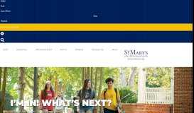 
							         I'm in! What's Next? - Admissions - St. Mary's College of Maryland								  
							    
