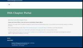 
							         IMA Chapter Portal								  
							    