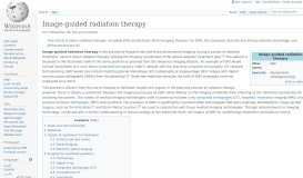 
							         Image-guided radiation therapy - Wikipedia								  
							    